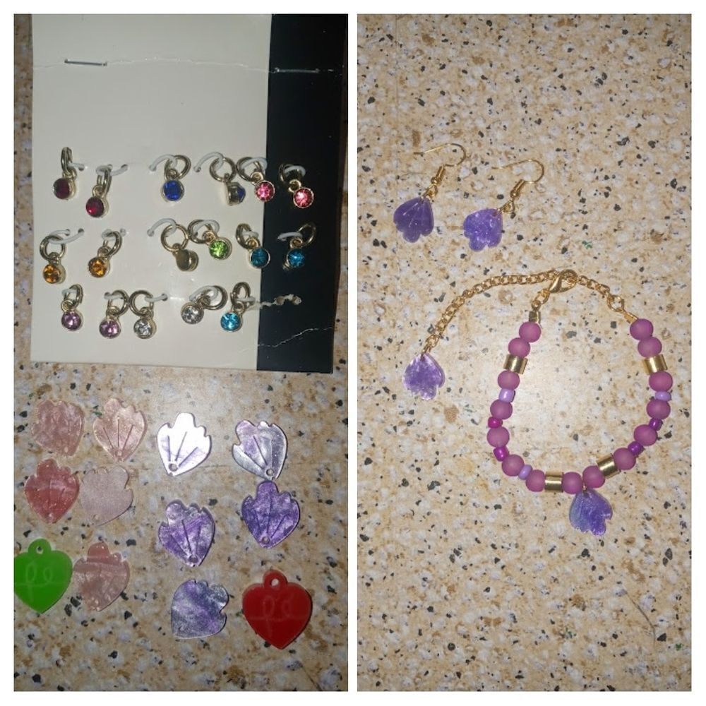 Birthstone bracelet/anklet set  